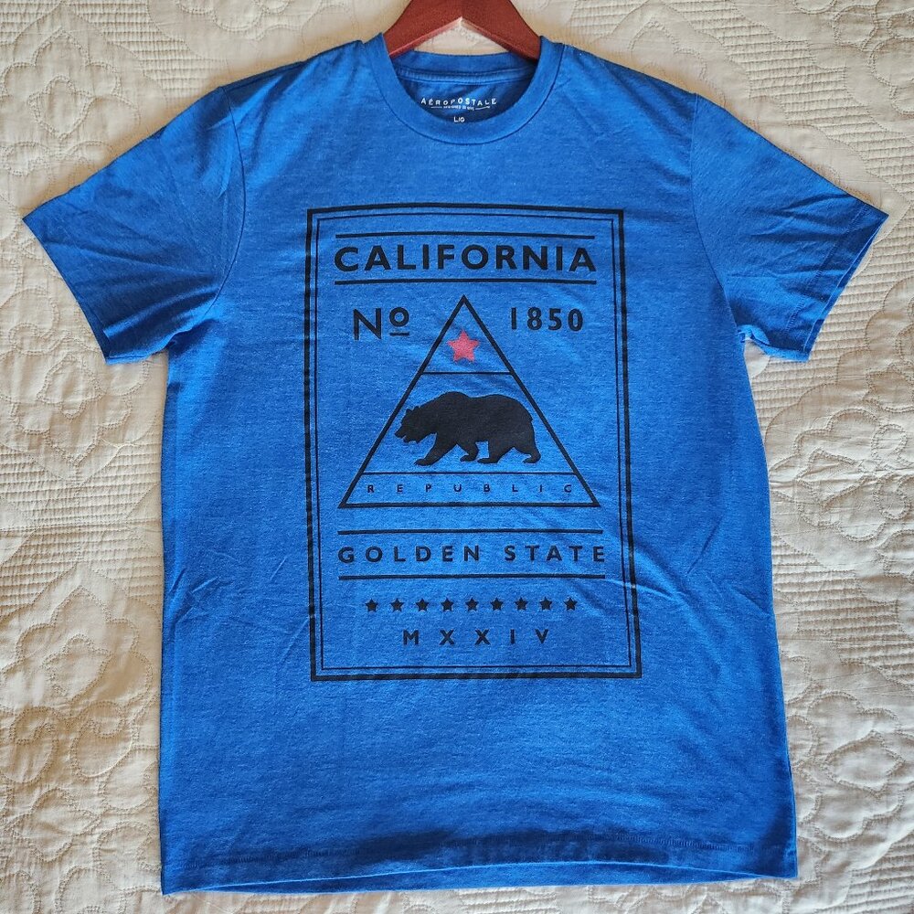 Aeropostale "California" Men's Tee size LG blue